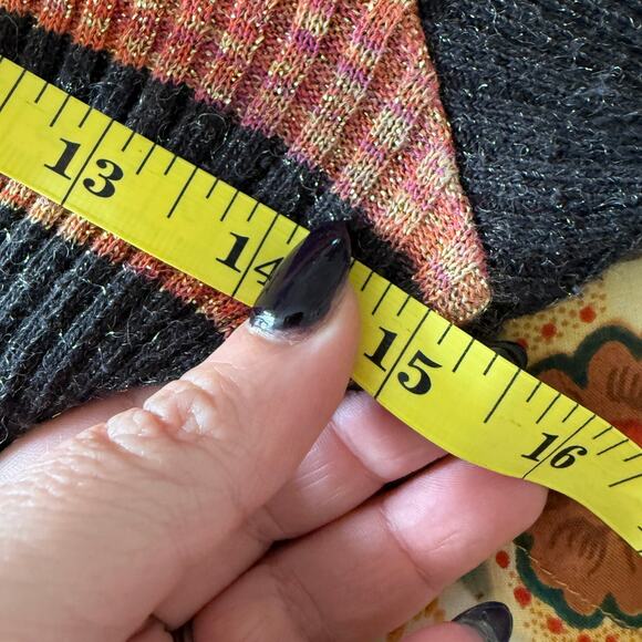 90s Vintage DIESEL Brown and Orange Chest Stripe Crew Neck Ribbed Sweater Medium - Picture 7 of 8